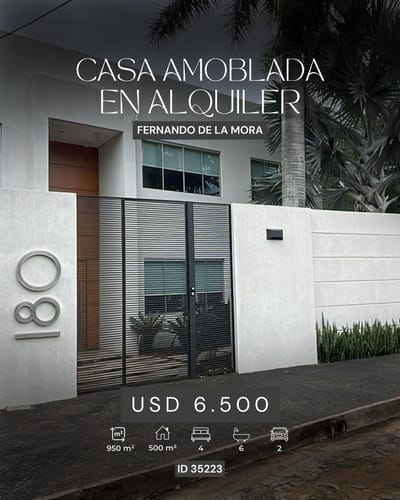 ALQUILO CASA MODERNA - TOTALMENTE AMOBLADA  