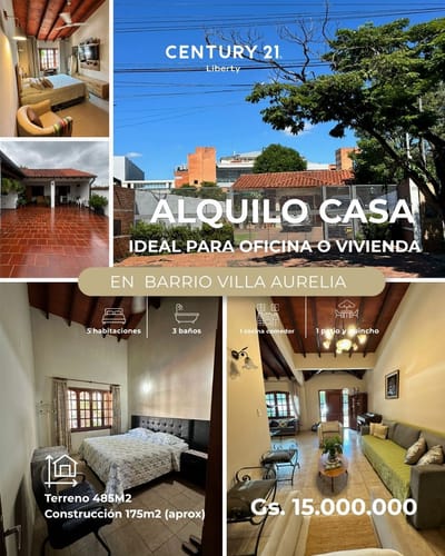 ALQUILO CASA – IDEAL PARA OFICINA O VIVIENDA