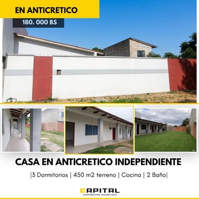 AMPLIA CASA EN ANTICRÉTICO - ZONA SUR