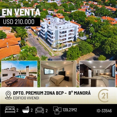 VENDO DEPTO DE 2 DORMITORIOS EN BARIIO MANORA 