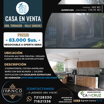 Casa en ZONA NORTE | Valle Sánchez, urbanización Terracor