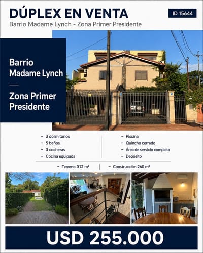 VENDO AMPLIA RESIDENCIA EN ZONA PRIMER PRESIDENTE- ASUNCION
