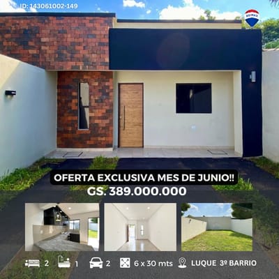 CHALET EN LUQUE ZONA MUNICIPALIDAD 