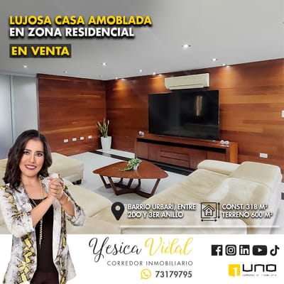 LUJOSA CASA AMOBLADA EN VENTA EN BARRIO RESIDENCIAL URBARI