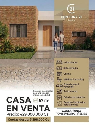 Casa a cuotas en Condominio Pontevedra Ñemby Desde Gs 429 millones