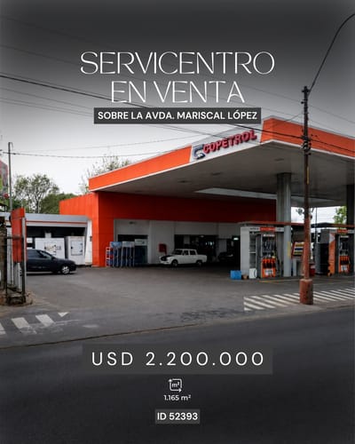 Vendo Servicentro en esquina, sobre la Av. Mcal.López