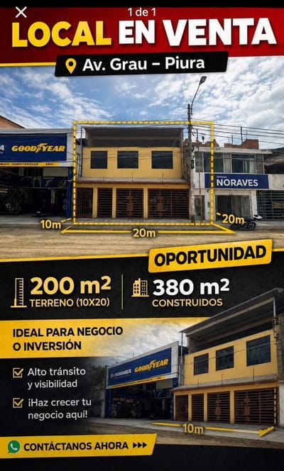 Local Comercial  En Venta Av. Grau - Piura 