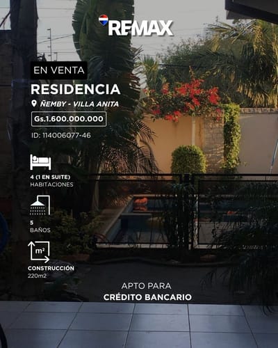 Vendo casa en Villa Anita Ñemby de 3 hab.