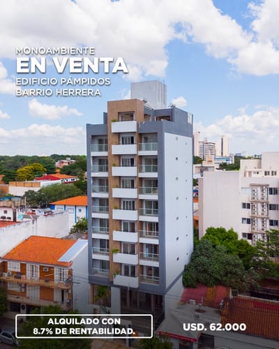 Vendo Monoambiente con renta en Asunción Barrio Herrera 
