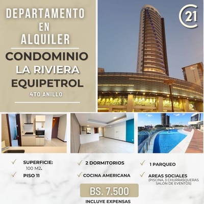 DEPARTAMENTO DE LUJO EN ALQUILER, EN B. EQUIPETROL
