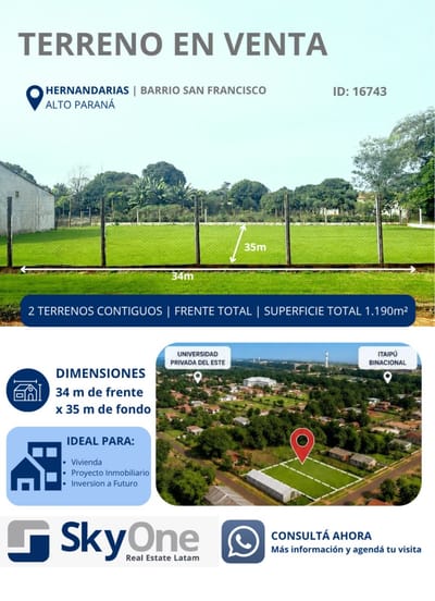 VENDO TERRENO JUNTOS EN EL CORAZON DE HERNANDARIAS