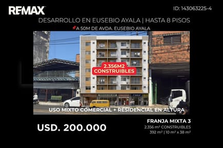 Terreno para desarrollo en zona Eusebio Ayala Terreno para desarrollo 