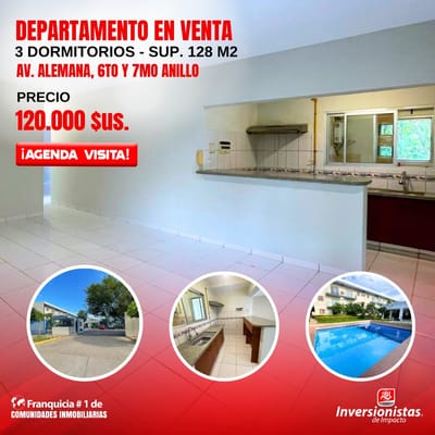DEPARTAMENTO DE 3 DORMITORIOS Y PARQUEO EN VENTA