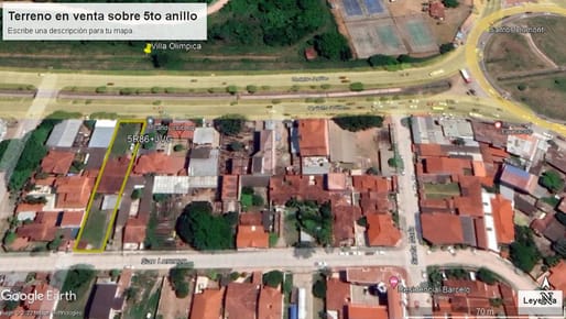 Terreno en venta sobre 5to anillo Santos Dumont