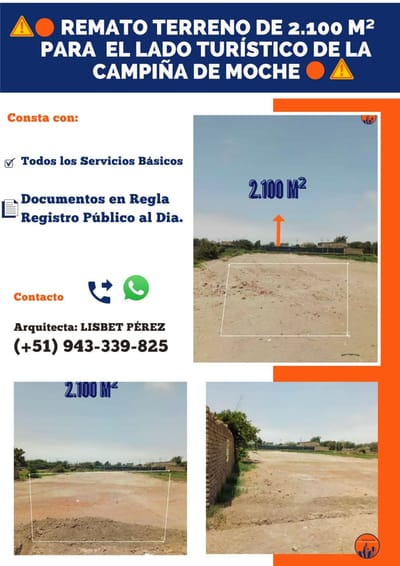 Terreno De 2.100 M² Para  El Lado Turístico De La Campiña De Moche