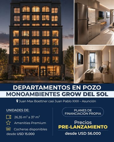 Monoambiente a 100 Metros del Shopping del Sol en Asunción 