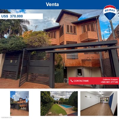 CASA EN VENTA EN YCUÁ SATÍ – A 5 CUADRAS DE PASEO LA GALERÍA.