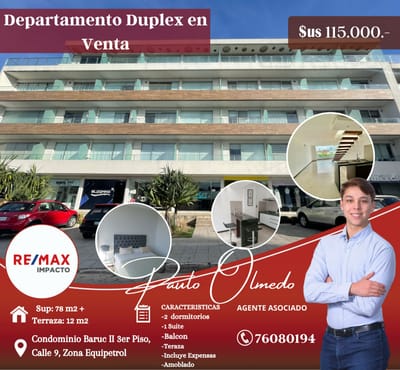 Departamento Duplex en Condominio Baruc II - Equipetrol