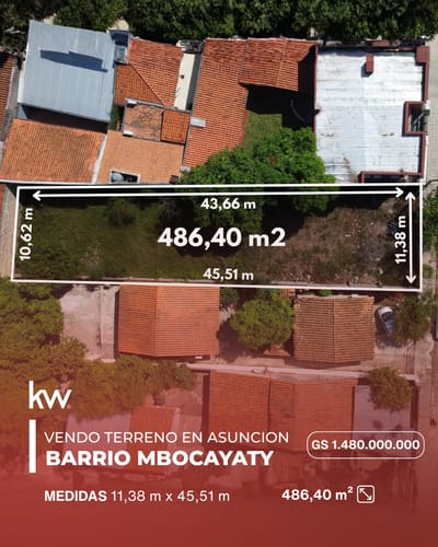 Vendo 486,4 M2 En El Barrio Mbocayaty