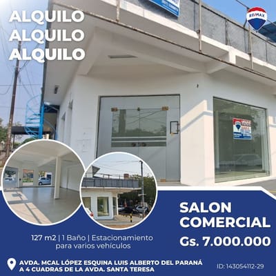 Alquilo Salón Comercial