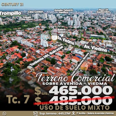 TERRENO EN VENTA - ZONA CENTRO SANTA CRUZ