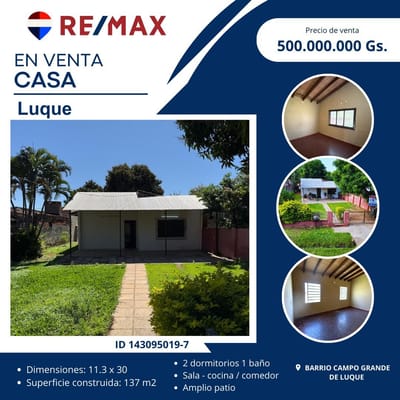 VENTA CASA LUQUE