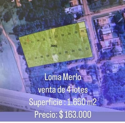 LOMA MERLO LUQUE 4 LOTES JUNTOS EN OFERTA