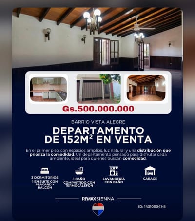 ???? DEPARTAMENTO EN VENTA – BARRIO VISTA ALEGRE | ASUNCIÓN
