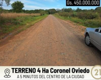 OFERTA!  Terreno de 4 Hectáreas a 5 min. Del Centro de Coronel Oviedo