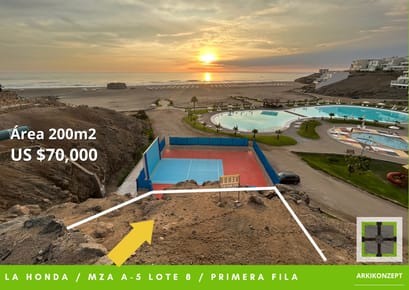 Terreno PRIMERA fila VISTA AL MAR Condominio La Honda.
