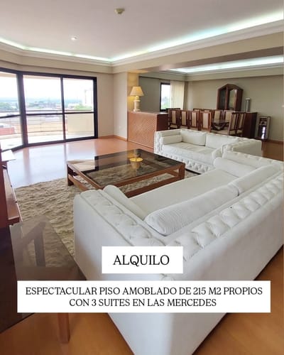 ALQUILO ESPECTACULAR PISO  CON 3 SUITES EN EL BARRIO LAS MERCEDES