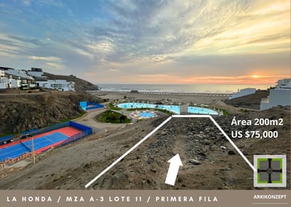 PRIMERA FILA HERMOSO TERRENO PLAYA HONDA