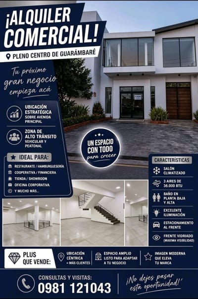 ALQUILO-SALÓN COMERCIAL EN GUARAMBARÉ