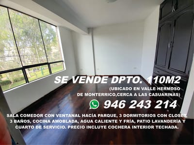 Venta de departamento 110 m2
