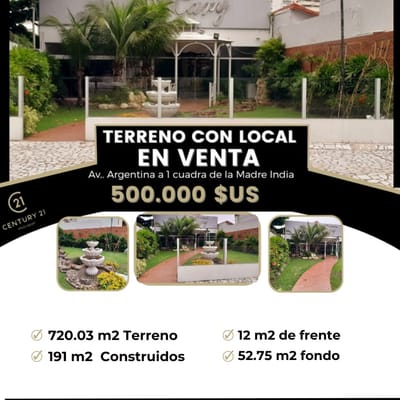 TERRENO EN VENTA CON LOCAL COMERCIAL