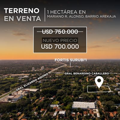 1 HECTAREA EN VENTA - MARIANO, BARRIO AREKAJA