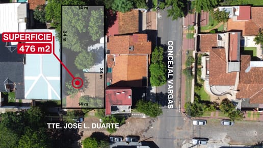 En Venta Terreno de 14m de frente en Barrio Herrera