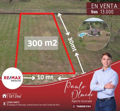 LOTE  EN VENTA EN URBANIZACIÓN EL NARANJAL Z/NORTE