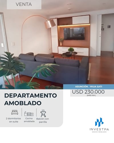 DEPARTAMENTO AMOBLADO DE 2 HABITACIONES EN YKUA SATI