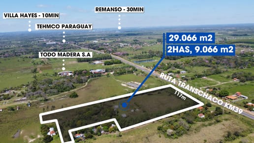 VENDO 2.9HAS SOBRE RUTA TRANSCHACO