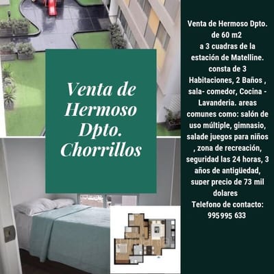 DEPARTAMENTO DE 3 CUARTOS EN VENTA – LA CAMPIÑA CHORRILLO