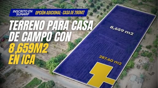 VIÑEDO DE 8,659 m² CON EXPLANADA PARA CASA DE CAMPO DE 300M2
