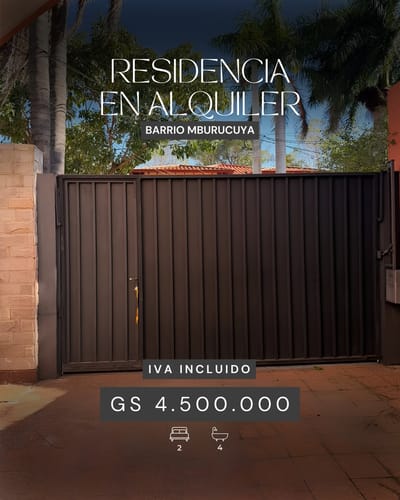 CASA EN ALQUILER EN BARRIO MBURUCUYA