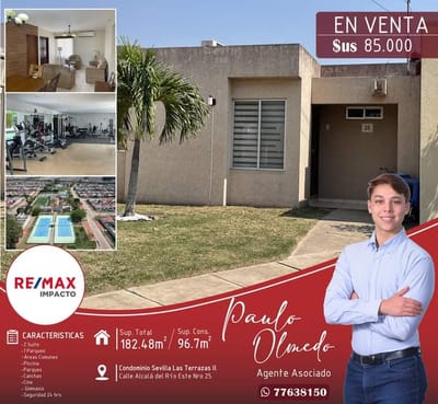CASA EN VENTA EN CONDOMINIO SEVILLA LAS TERRAZAS II Z/NORTE 