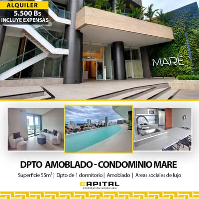 condominio Mare dpto 1 dormitorio amoblado de lujo