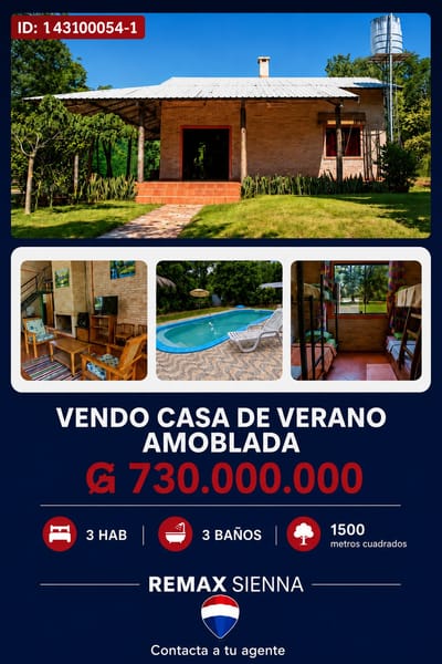 VENDO CASA DE VERANO AMOBLADA