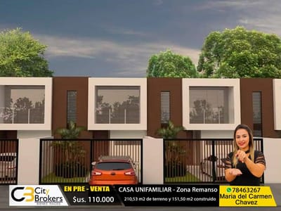 CASA EN PRE VENTA ZONA DE EL REMANSO III