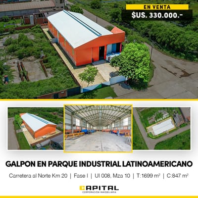 GALPÓN EN VENTA EN PILAT - FASE I