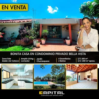 Casa de 4 dormitorios en venta, Condominio Bella Vista