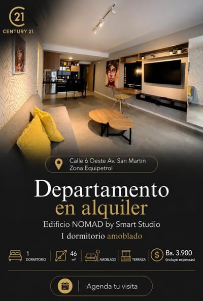 DEPARTAMENTO 1 DORMITORIO AMOBLADO – EQUIPETROL